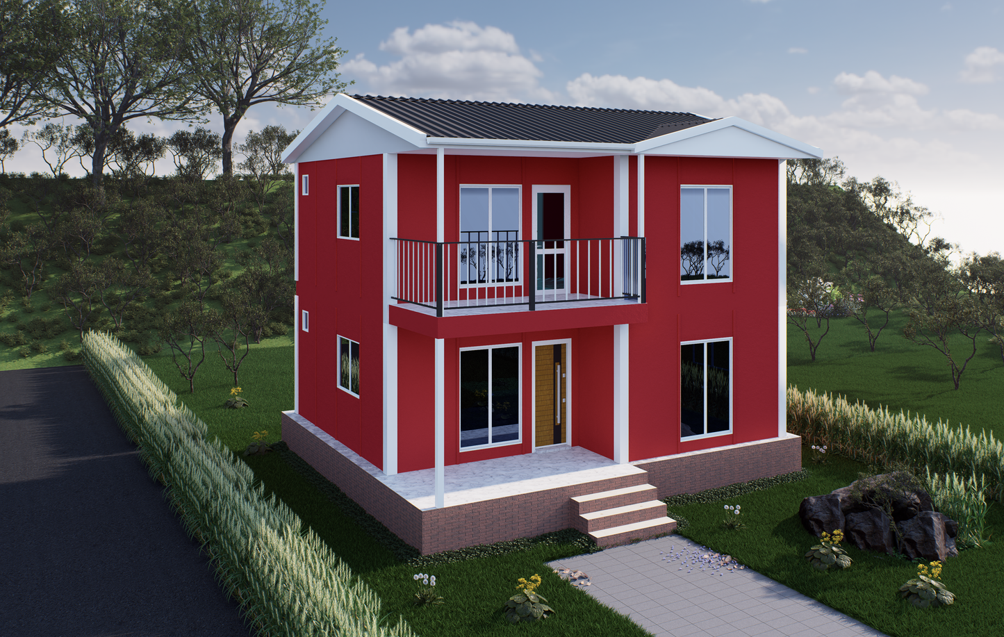 103 m2 Prefabrik Ev | Çift Katlı Prefabrik Ev Modelleri Prime Villa