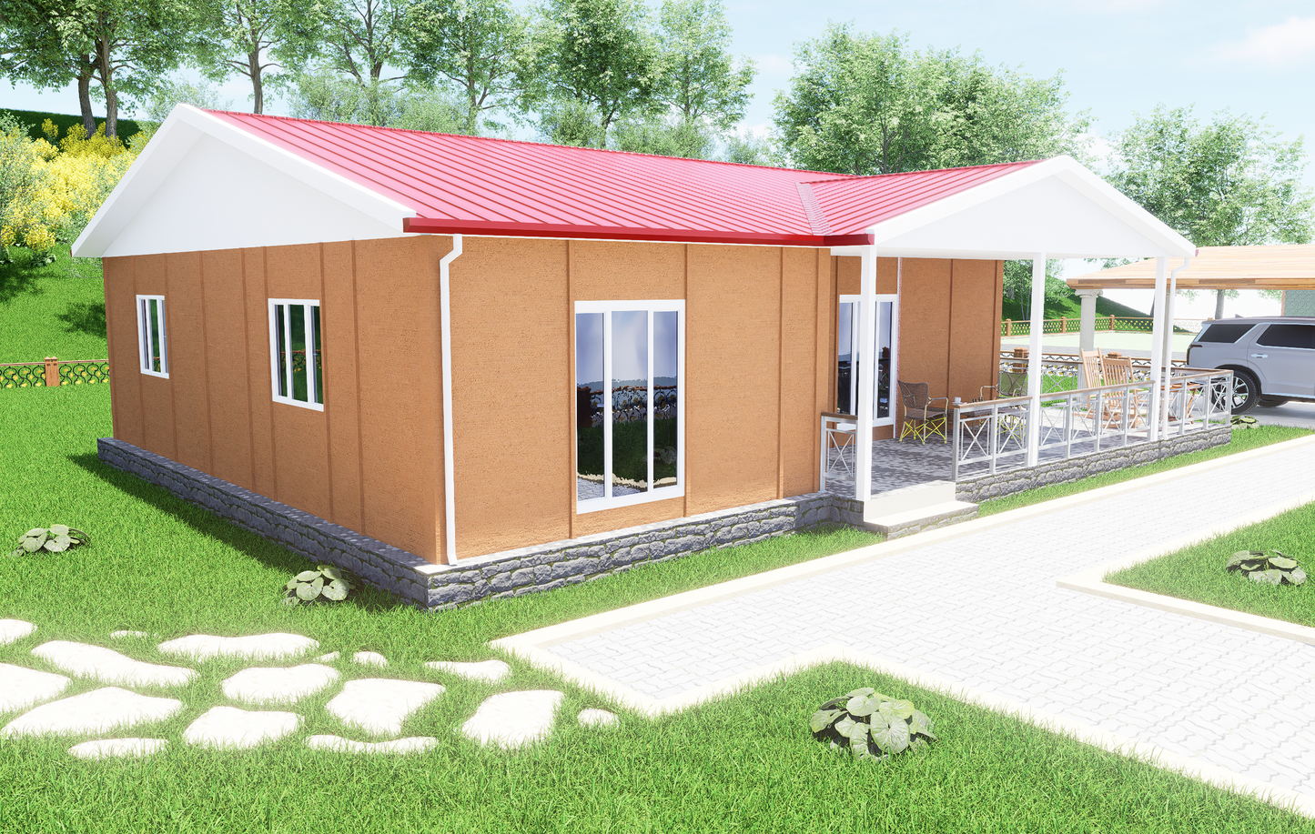 100 m2 Prefabrik Ev | Tek Katlı Prefabrik Ev Modelleri Prime Villa