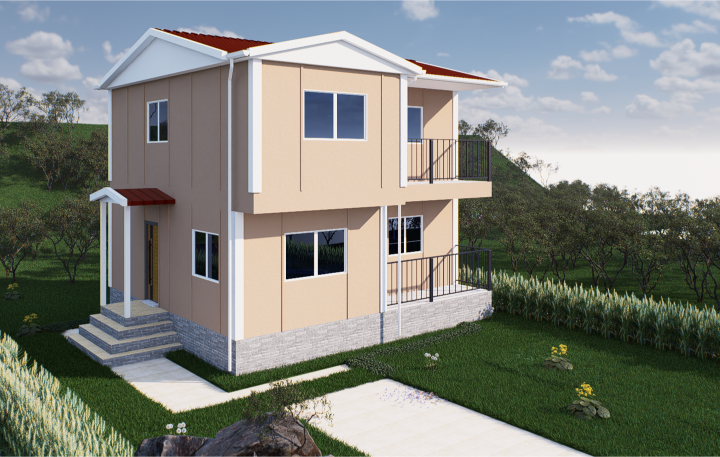 106 m2 Prefabrik Ev | Çift Katlı Prefabrik Ev Modelleri Prime Villa