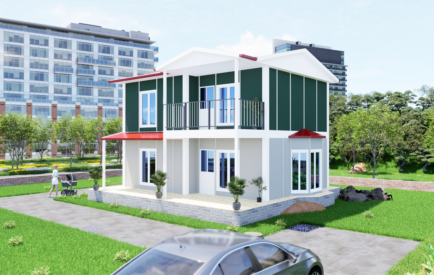 126 m2 Prefabrik Ev | Çift Katlı Prefabrik Ev Modelleri Prime Villa
