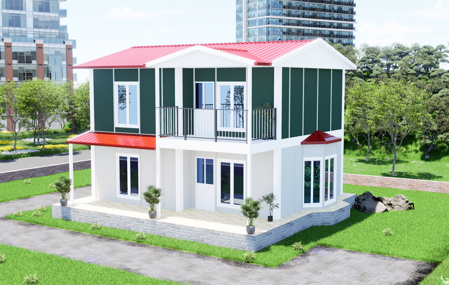 126 m2 Prefabrik Ev | Çift Katlı Prefabrik Ev Modelleri Prime Villa