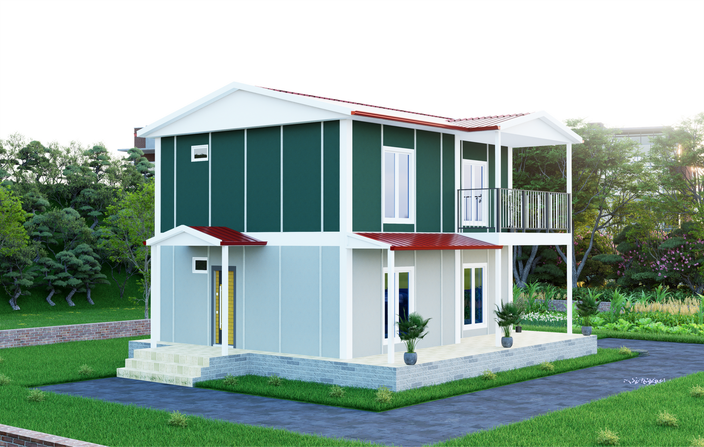 124 m2 Prefabrik Ev | Çift Katlı Prefabrik Ev Modelleri Prime Villa