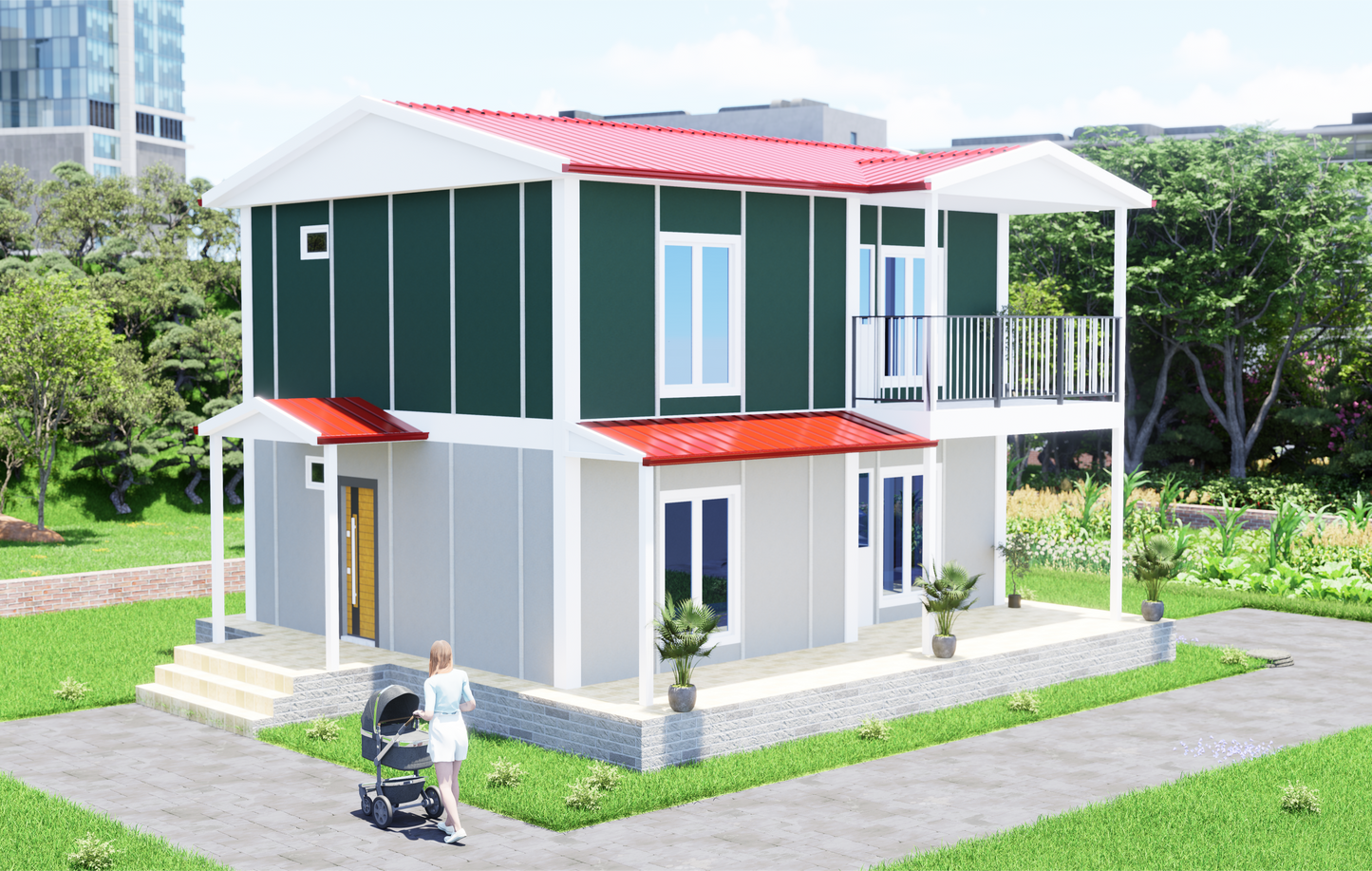 124 m2 Prefabrik Ev | Çift Katlı Prefabrik Ev Modelleri Prime Villa