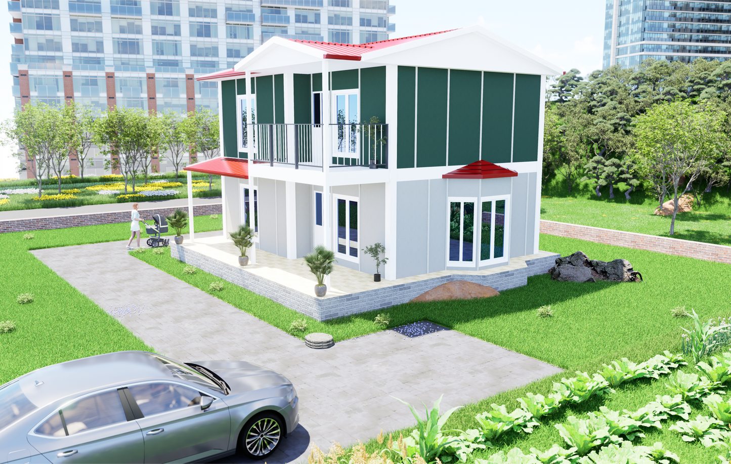 124 m2 Prefabrik Ev | Çift Katlı Prefabrik Ev Modelleri Prime Villa