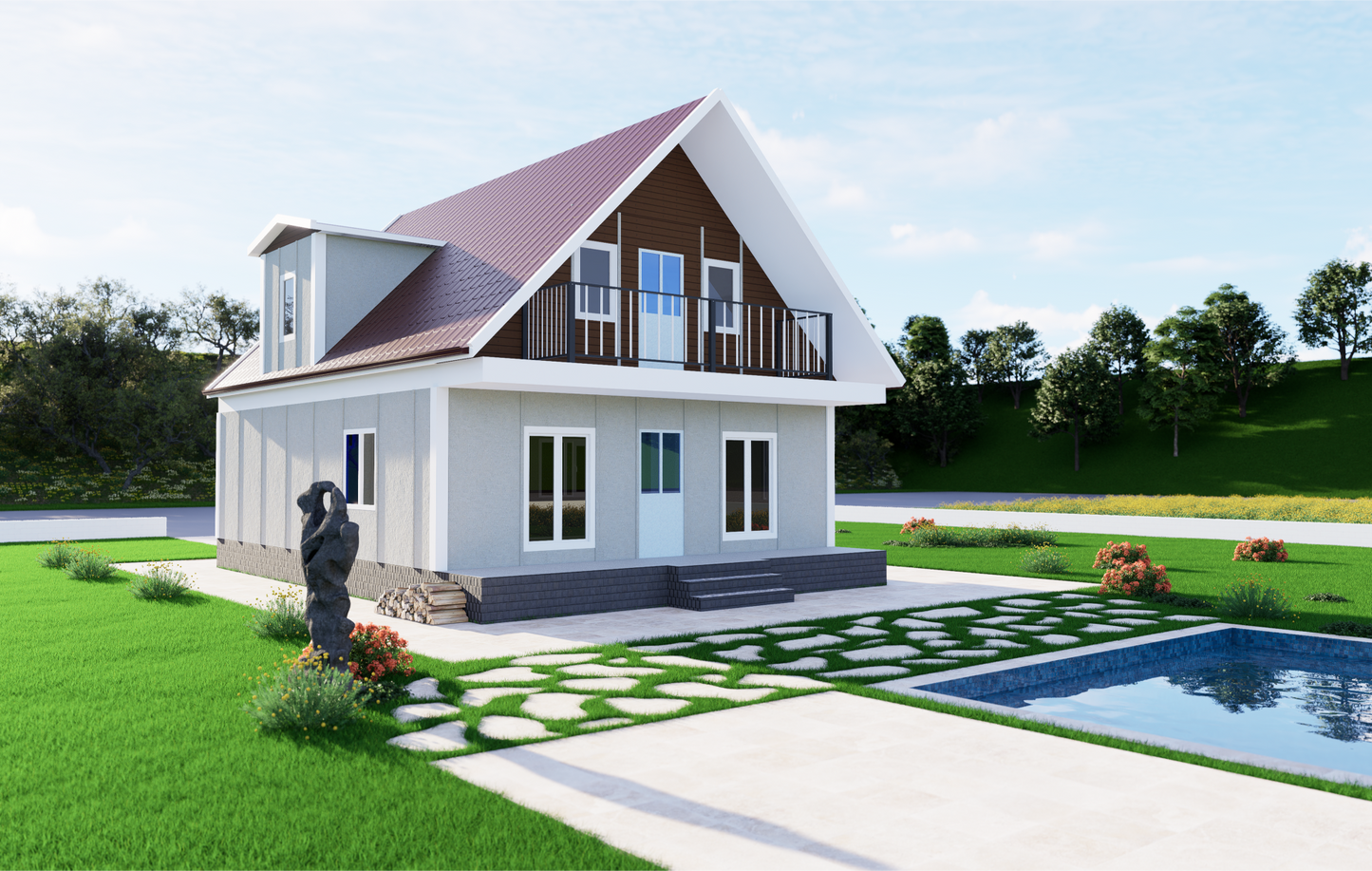 139 m2 Prefabrik Ev | Çift Katlı Prefabrik Ev Modelleri Prime Villa
