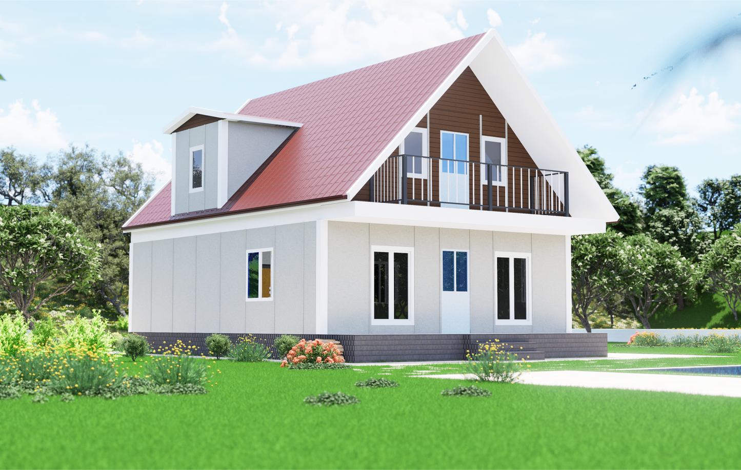 139 m2 Prefabrik Ev | Çift Katlı Prefabrik Ev Modelleri Prime Villa