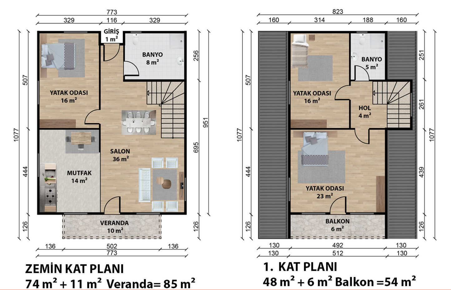 139 m2 Prefabrik Ev | Çift Katlı Prefabrik Ev Modelleri Prime Villa