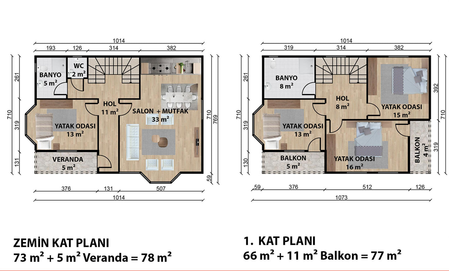155 m2 Dublex Çelik Ev & Prefabrik Ev Planı | Lüks Ev Modelleri Prime Villa