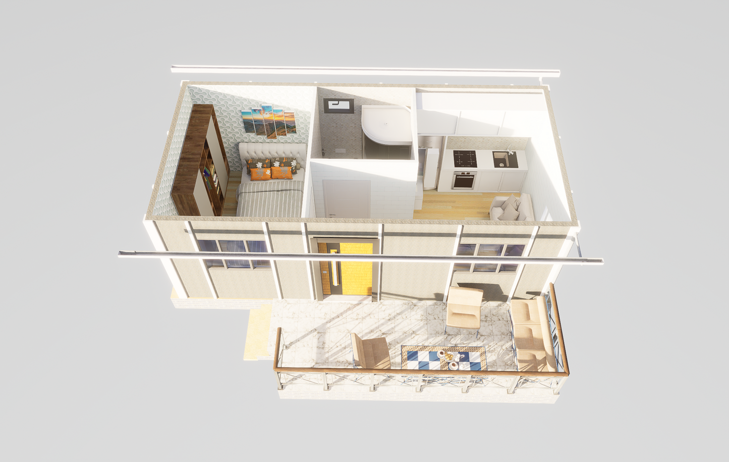 23 m2 Prefabrik Ev | Tek Katlı Prefabrik Ev Modelleri Prime Villa