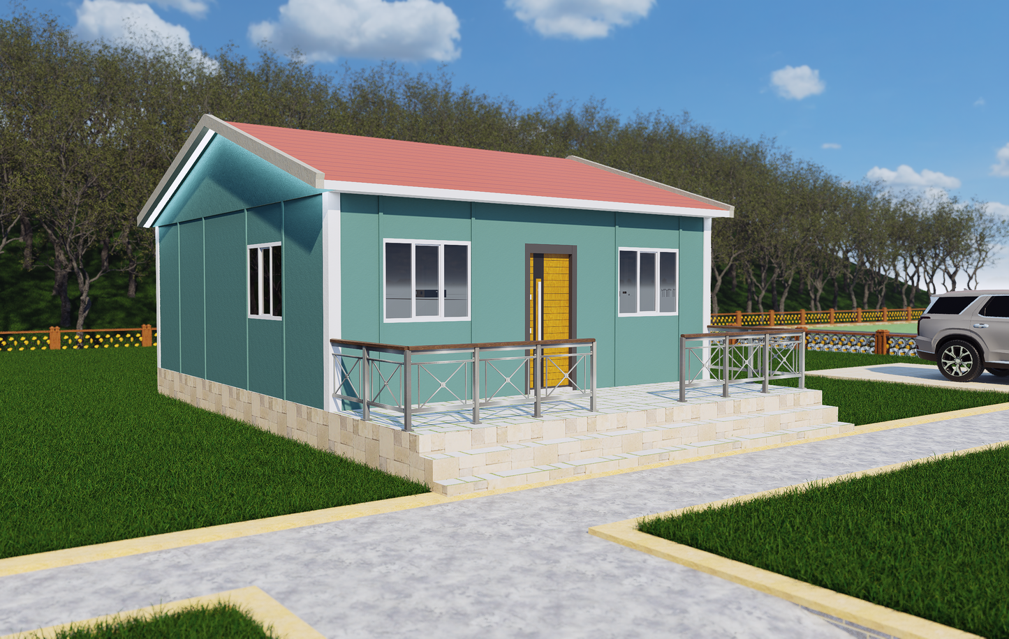 46 m2 Prefabrik Ev | Tek Katlı Prefabrik Ev Modelleri Prime Villa