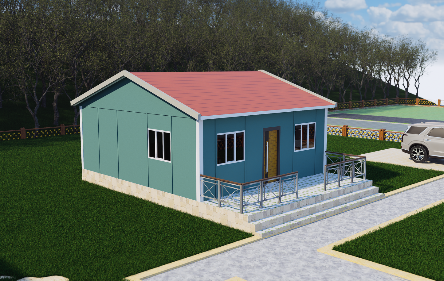 46 m2 Prefabrik Ev | Tek Katlı Prefabrik Ev Modelleri Prime Villa