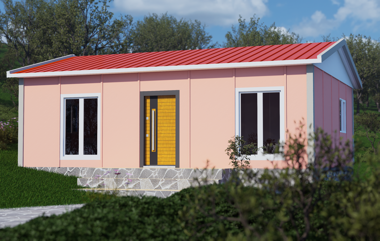 53 m2 Prefabrik Ev | Tek Katlı Prefabrik Ev Modelleri Prime Villa