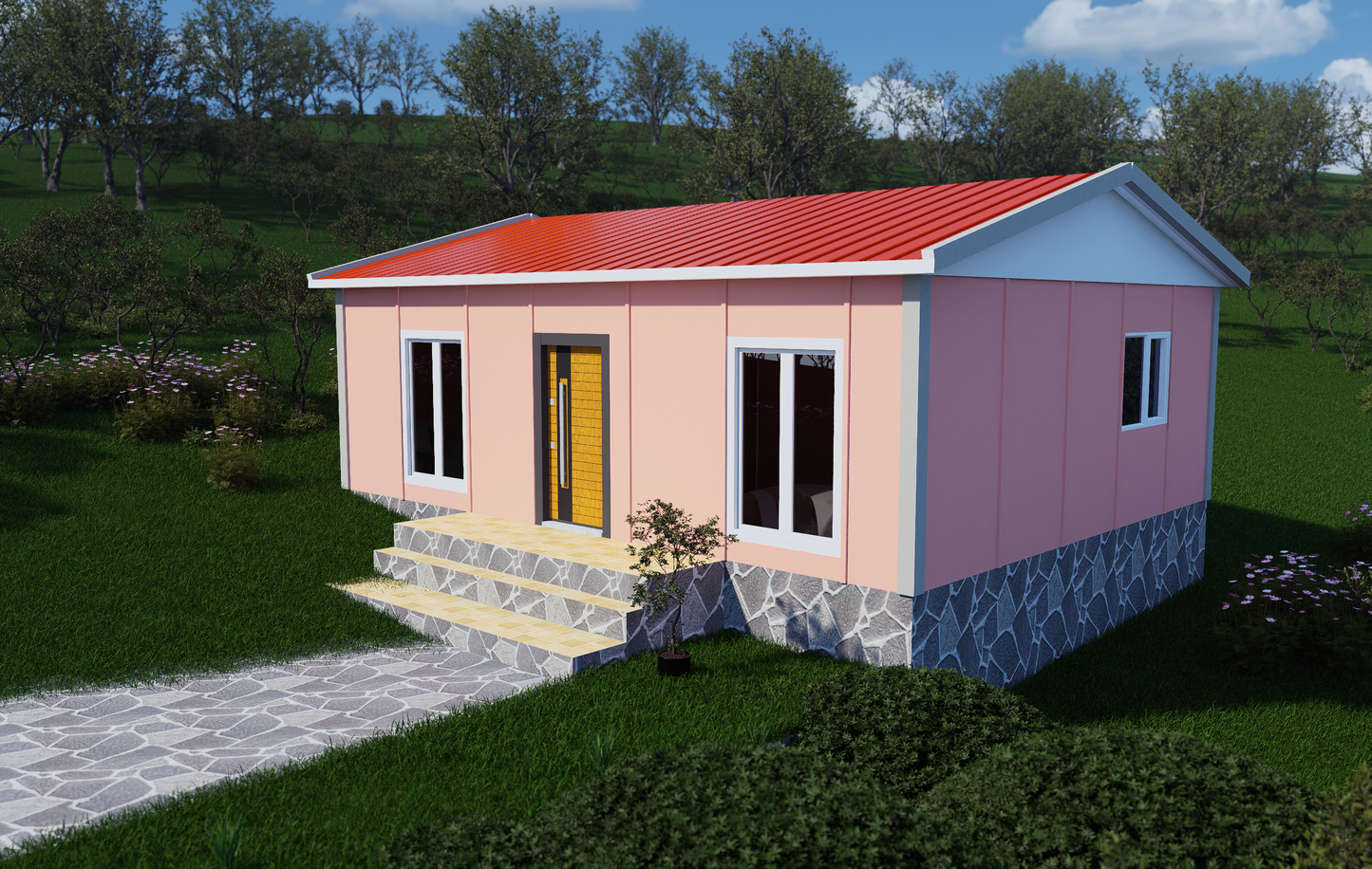 53 m2 Prefabrik Ev | Tek Katlı Prefabrik Ev Modelleri Prime Villa