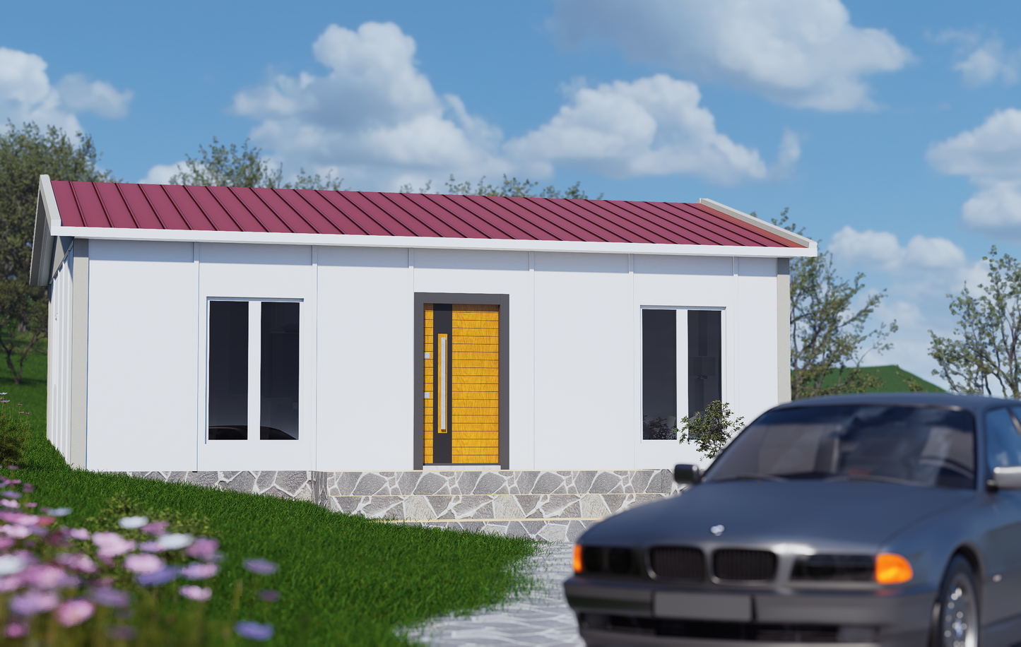 53 m2 Prefabrik Ev | Tek Katlı Prefabrik Ev Modelleri Prime Villa