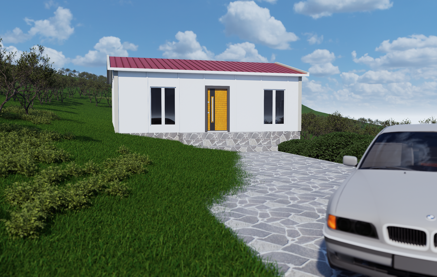53 m2 Prefabrik Ev | Tek Katlı Prefabrik Ev Modelleri Prime Villa