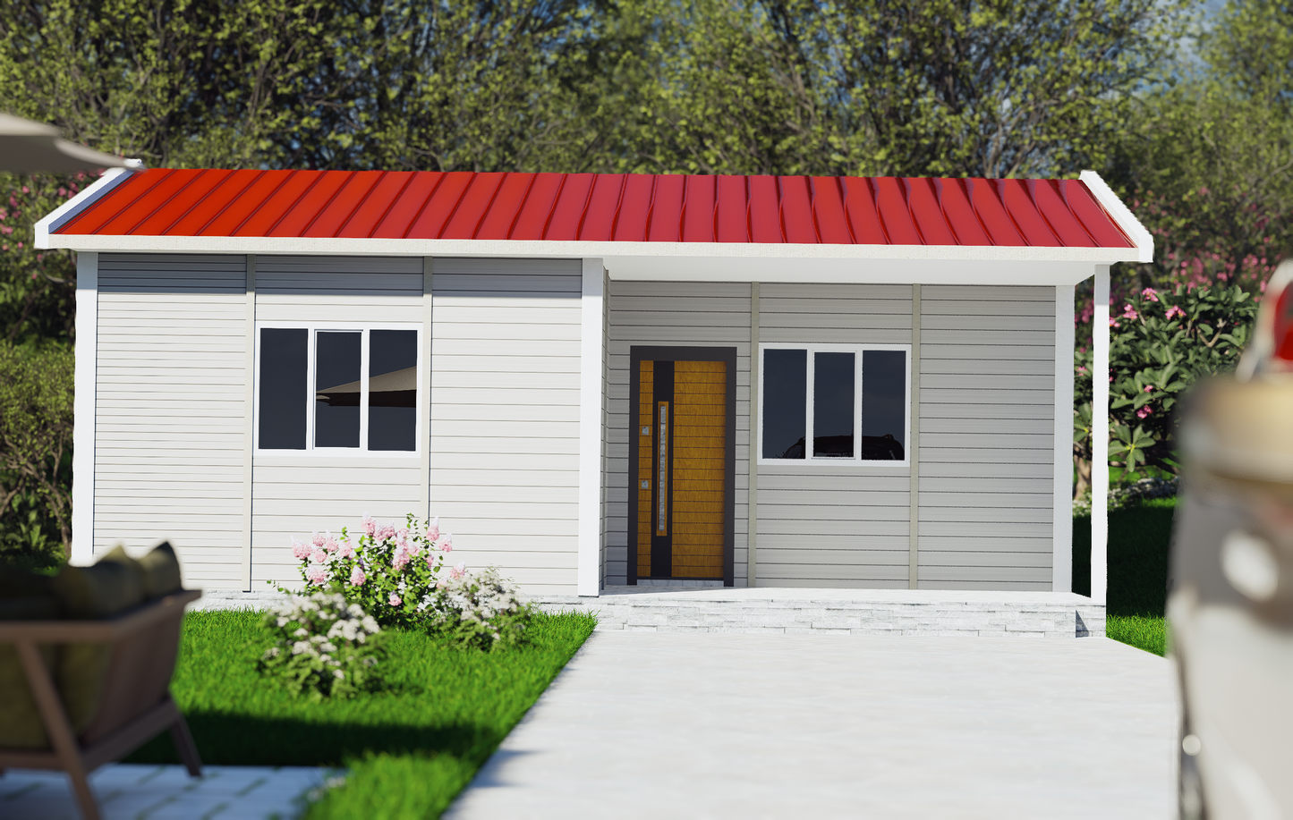 55 m2 Prefabrik Ev | Tek Katlı Prefabrik Ev Modelleri Prime Villa