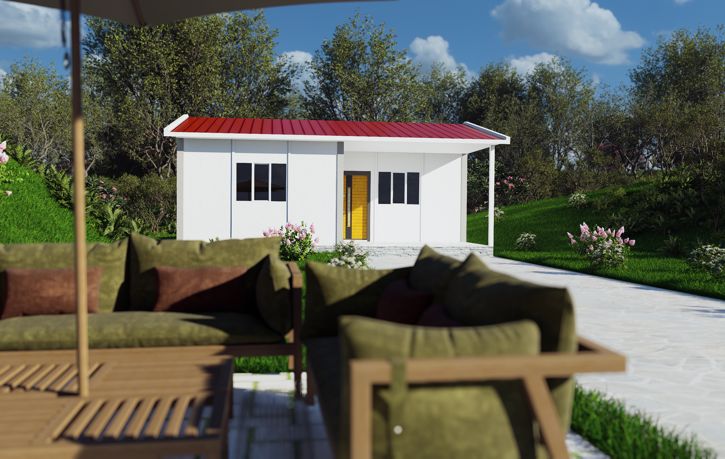 55 m2 Prefabrik Ev | Tek Katlı Prefabrik Ev Modelleri Prime Villa