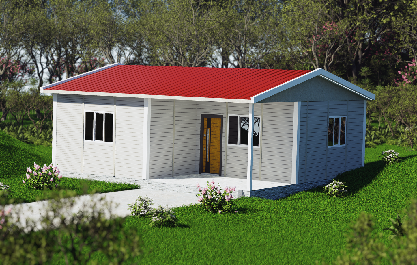 55 m2 Prefabrik Ev | Tek Katlı Prefabrik Ev Modelleri Prime Villa