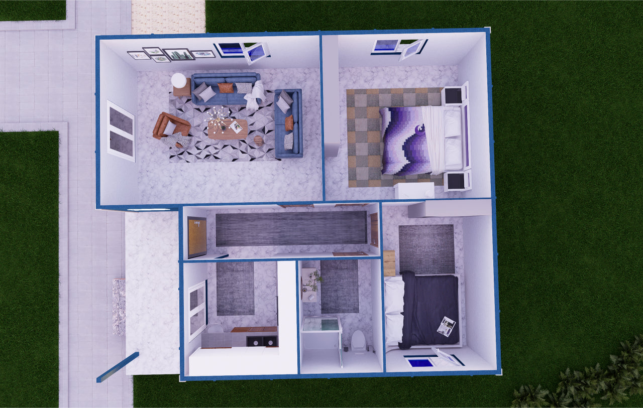 69 m2 Prefabrik Ev | Tek Katlı Prefabrik Ev Modelleri Prime Villa