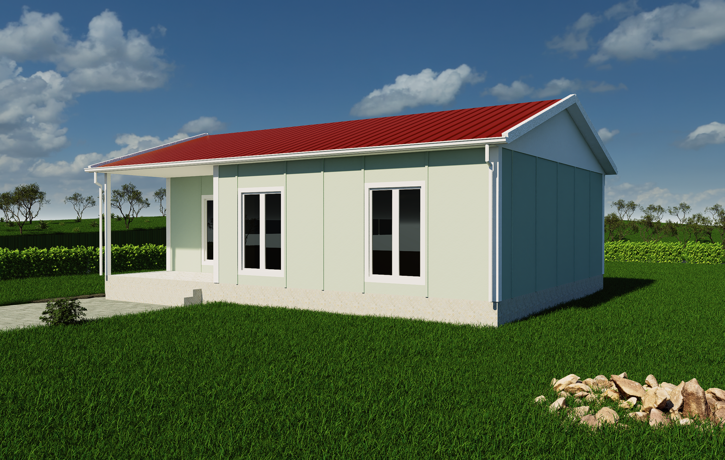 72 m2 Prefabrik Ev | Tek Katlı Prefabrik Ev Modelleri Prime Villa