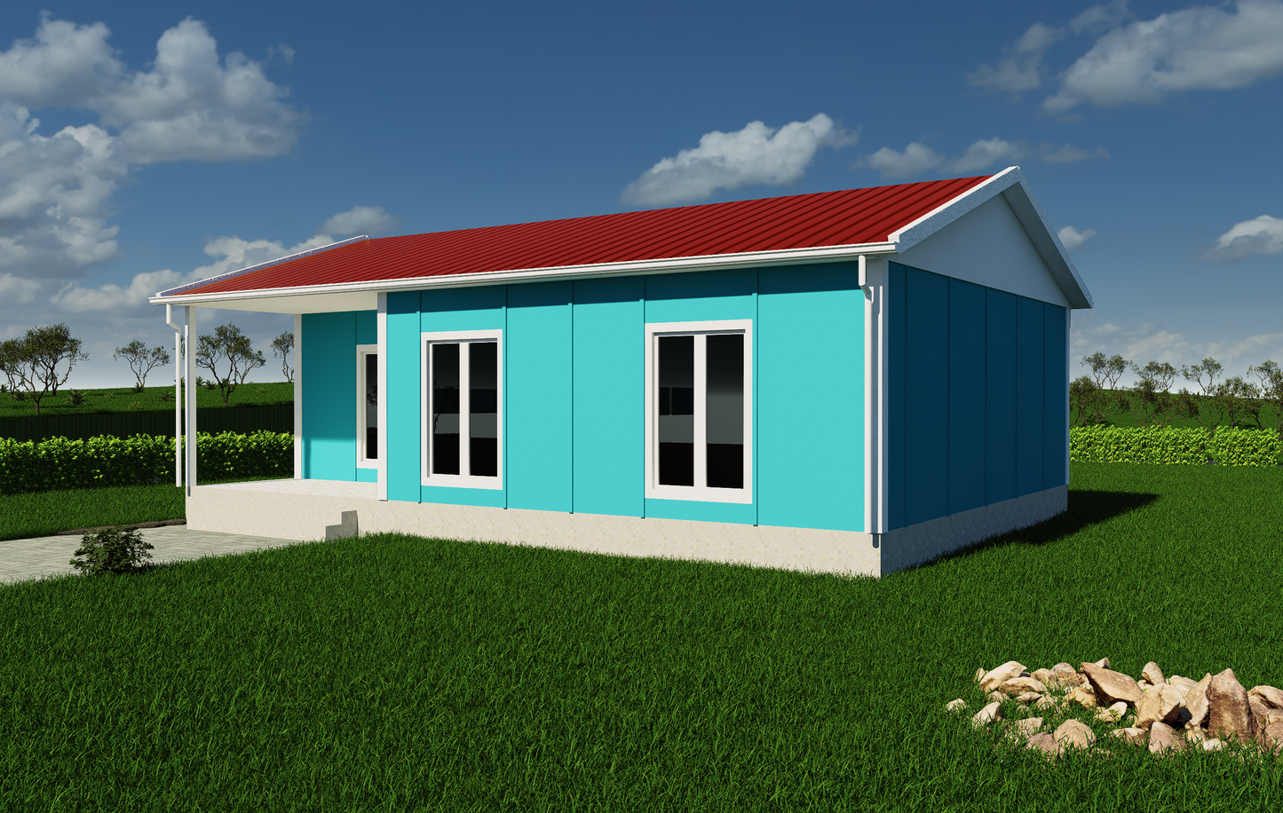 72 m2 Prefabrik Ev | Tek Katlı Prefabrik Ev Modelleri Prime Villa