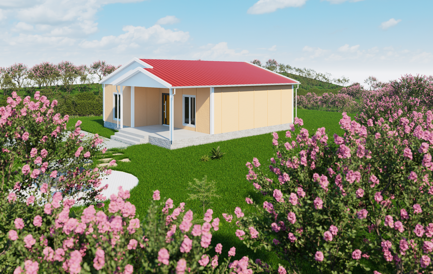 84 m2 Prefabrik Ev | Tek Katlı Prefabrik Ev Modelleri Prime Villa