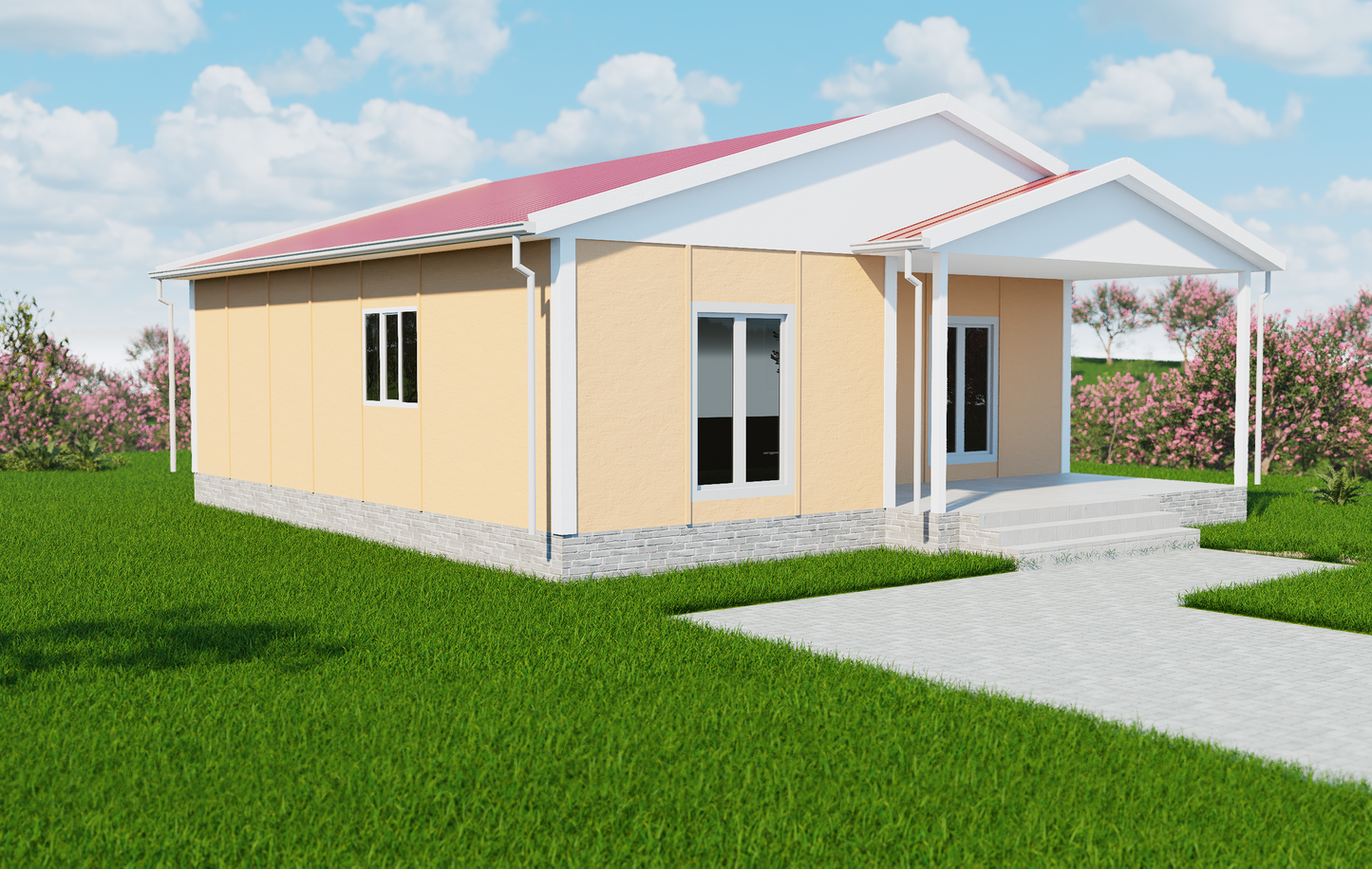 84 m2 Prefabrik Ev | Tek Katlı Prefabrik Ev Modelleri Prime Villa