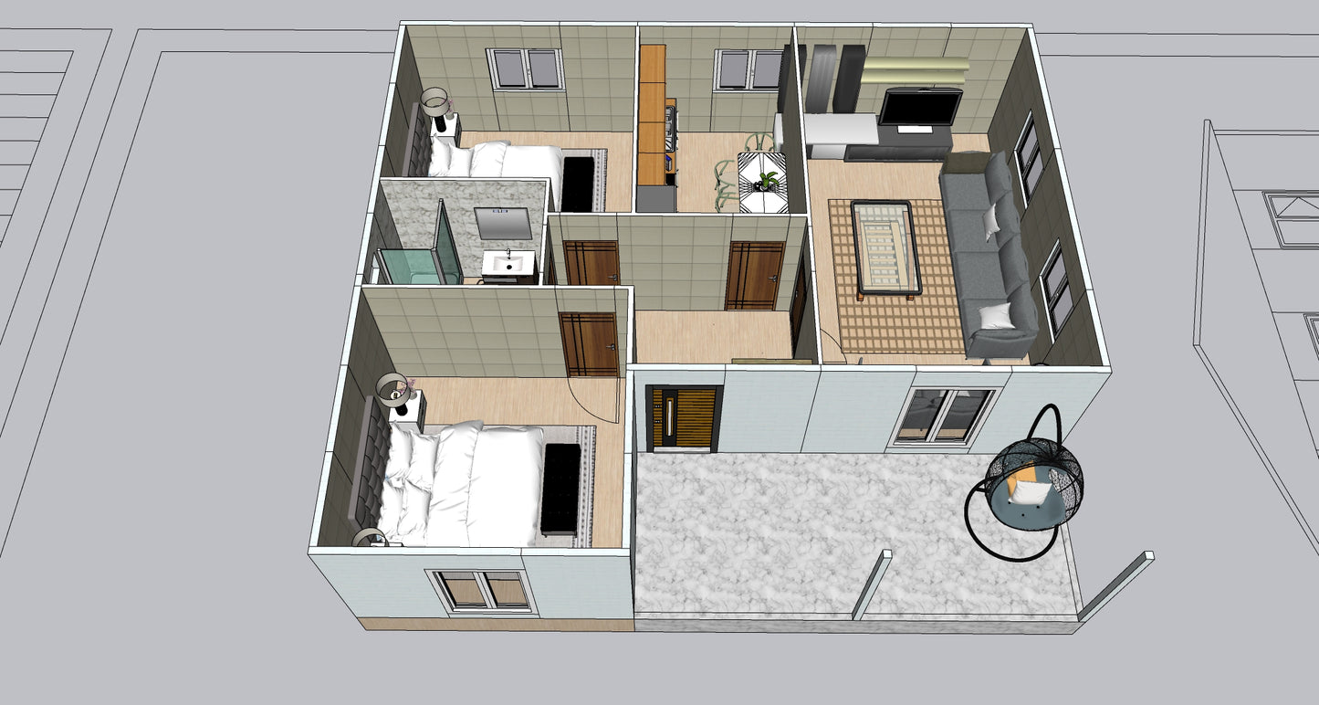 92 m2 Prefabrik Ev | Tek Katlı Prefabrik Ev Modelleri Prime Villa