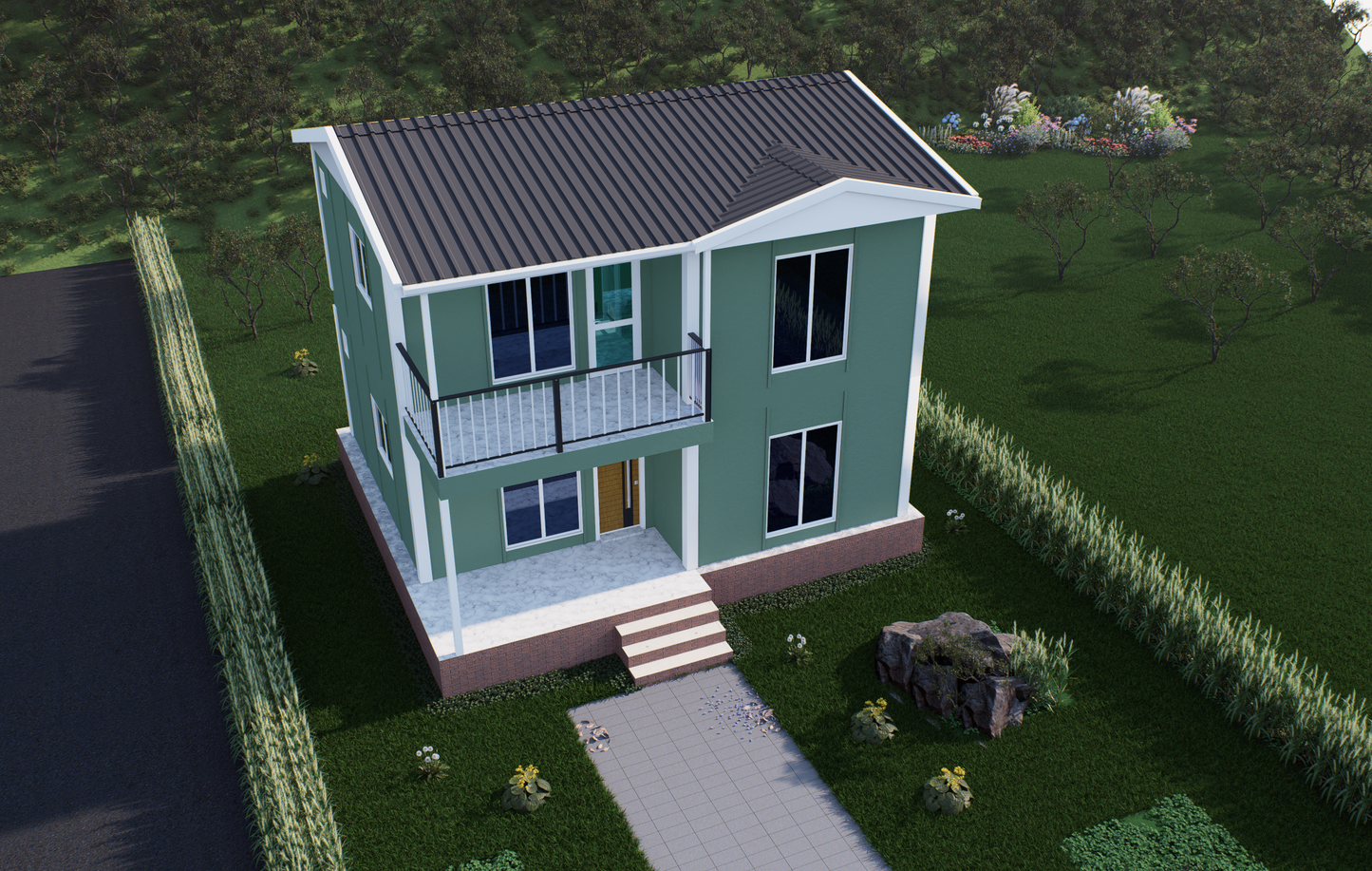 100 m2 Prefabrik Ev | Çift Katlı Prefabrik Ev Modelleri Prime Villa