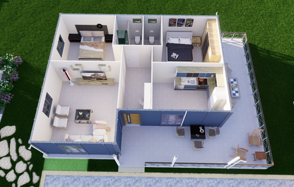 100 m2 Prefabrik Ev | Tek Katlı Prefabrik Ev Modelleri Prime Villa