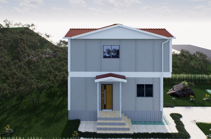 105 m2 Prefabrik Ev | Çift Katlı Prefabrik Ev Modelleri Prime Villa