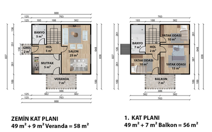 114 m2 Prefabrik Ev | Çift Katlı Prefabrik Ev Modelleri Prime Villa