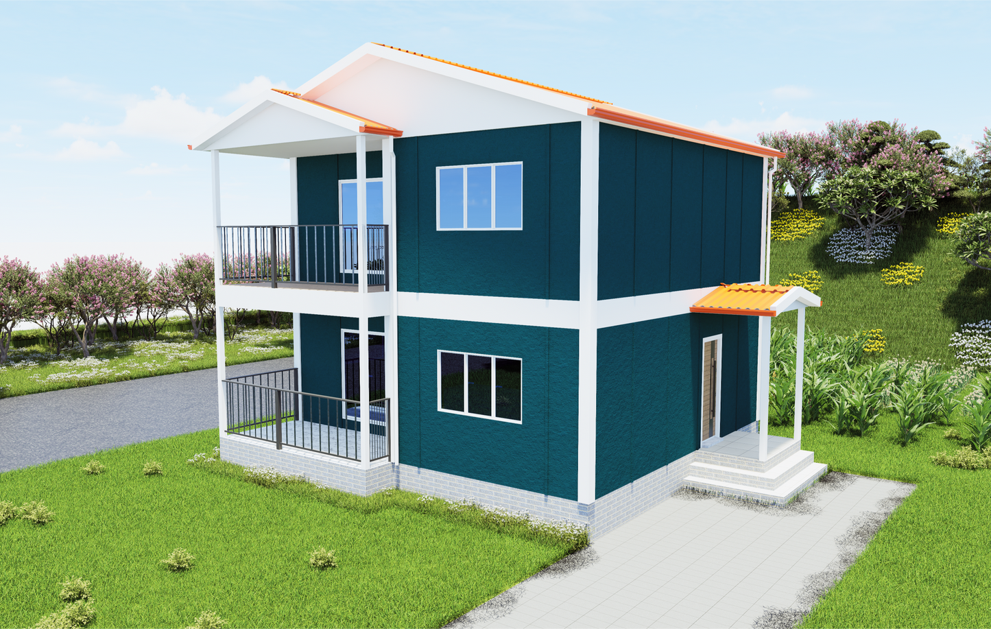 118 m2 Prefabrik Ev | Çift Katlı Prefabrik Ev Modelleri Prime Villa