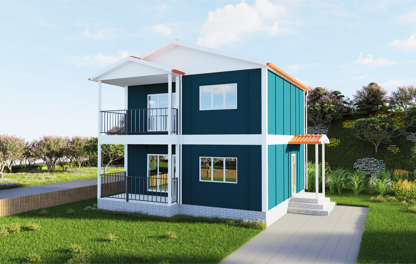 118 m2 Prefabrik Ev | Çift Katlı Prefabrik Ev Modelleri Prime Villa