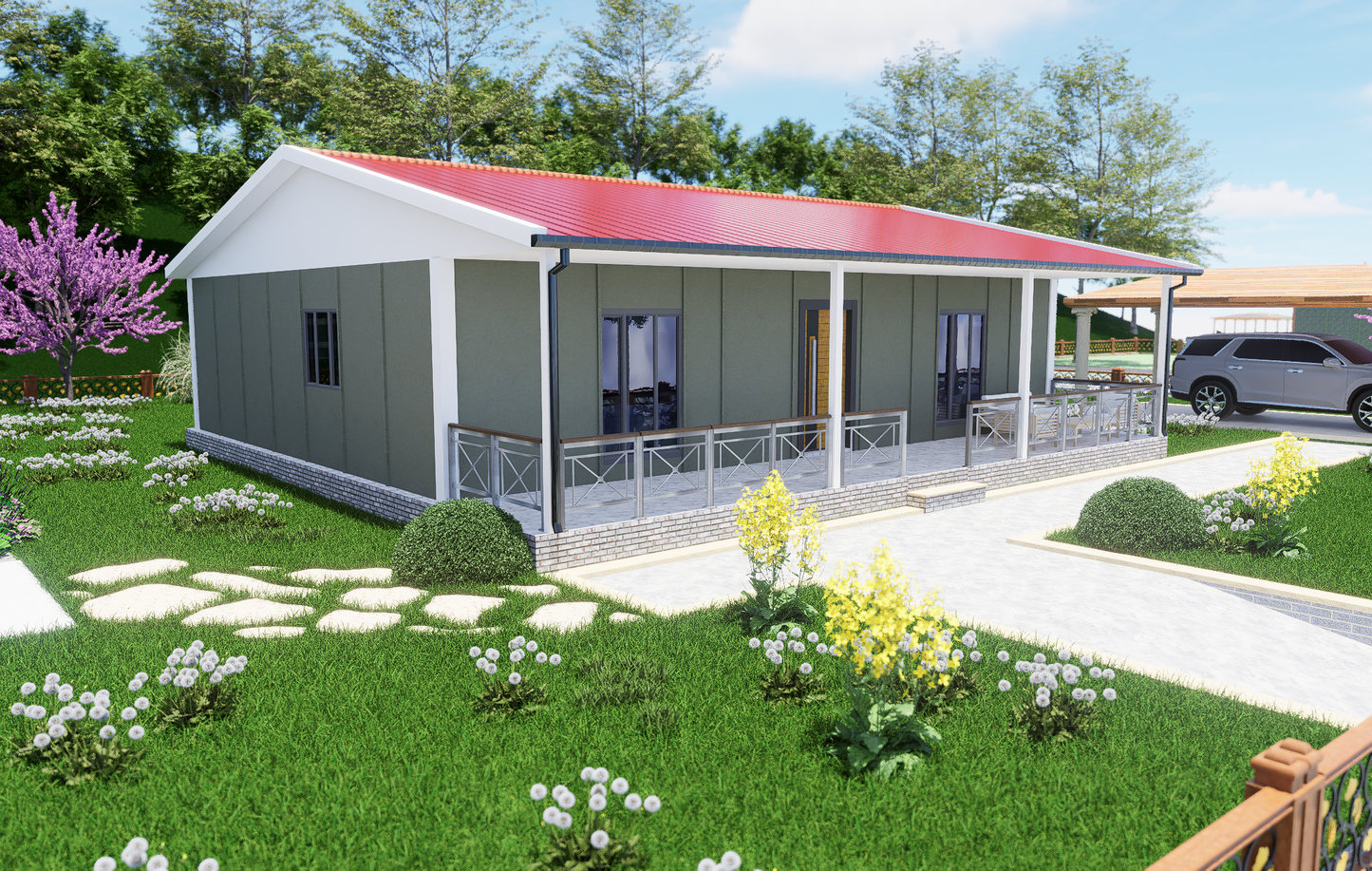 125 m2 Prefabrik Ev | Tek Katlı Prefabrik Ev Modelleri Prime Villa
