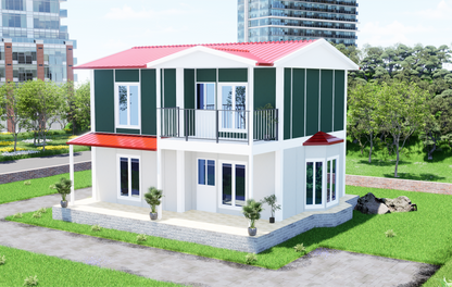 126 m2 Prefabrik Ev | Çift Katlı Prefabrik Ev Modelleri Prime Villa