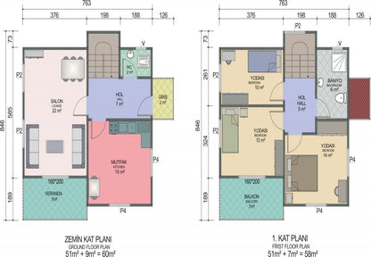 118 m2 Prefabrik Ev | Çift Katlı Prefabrik Ev Modelleri Prime Villa